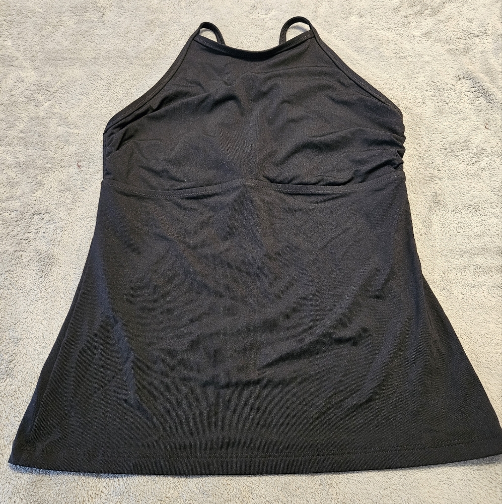 Athleta Riptide Racerback Back Tie Swim Tankini Top Size M